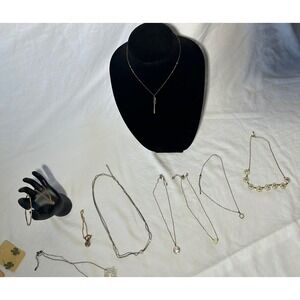1-2lbs Lot Of Wearable Necklaces, Bracelets,‎ & Earrings Gold Silver Tone Mixed